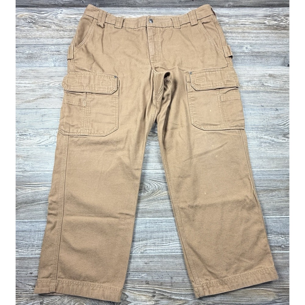 Duluth Trading Men's Fire Hose Relaxed Fit Cargo Work Pants 92204 Brown 42x29.5